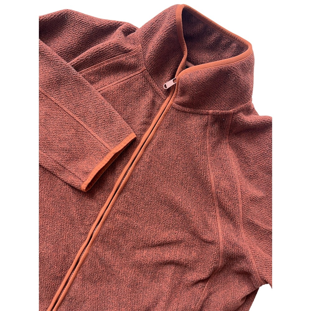 Athleta Stroll Fleece Full Zip Jacket‎ Rust Orange XL full zip